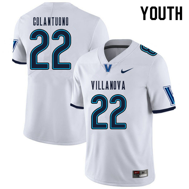 Youth #22 Matt Colantuono Villanova Wildcats College Football Jerseys Sale-White